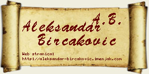 Aleksandar Birčaković vizit kartica